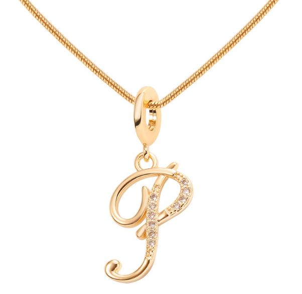 Lisa 18k Gold Plated Necklace Letter Pendant Fashion Accessories Necklace Women P
