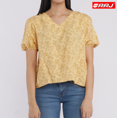 RRJ Basic Woven Ladies Boxy Fitting Shirt Rayon Fabric Trendy Fashion Casual Top 133649-U Yellow