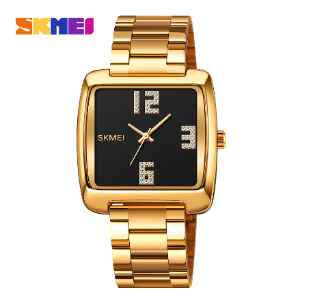 Skmei 2138 Watch for Men Trendy Business Men Quartz Watch Waterproof Stainless Steel Strap Minimalist Dial GOLD