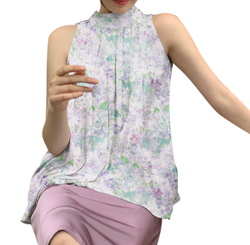 ZANZEA Women Korean Daily Holiday Sleeveless Halter Collar Floral Printed Tanks