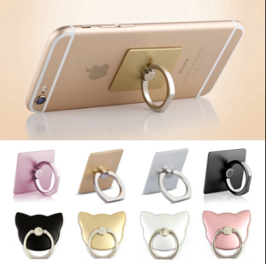 Cell Phone Ring Holder Cat & Square Ring Buckle 360° Degree Rotation Finger Grip for Phones Tablets