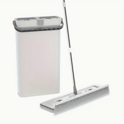 1 Set, Ultra-thin Scratch Household Cleaning Mop And Bucket Set, Hand-free Wash Flat Mop, Dust Removal Mop With Bucket, Wet And Dry Cleaning, Tile Marble Wooden Floor Cleaning Mop, Cleaning Supplies, 