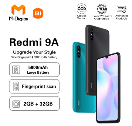 Xiaomi Redmi 9A Smartphones 2GB+32Gb Rom Global Version 6.53 inch Legit 5000Mah Fast Charging