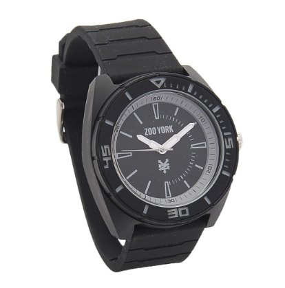 Black Rubber Strap Analog Watch