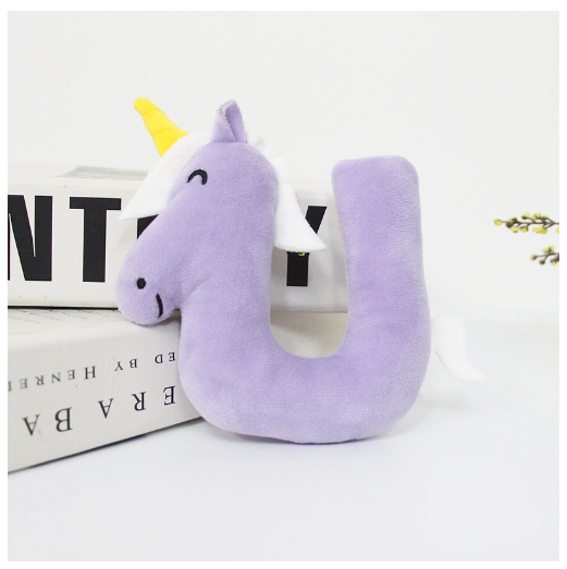 26 PCS Alphabet Plush Toy, Alphabets Alphabet Lore Stuffed Doll Preschool Educational English ABC Letter Toy for Kids Children U