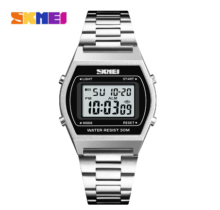 Skmei Women's Simple Digital Waterproof Watch 1328  SILVER