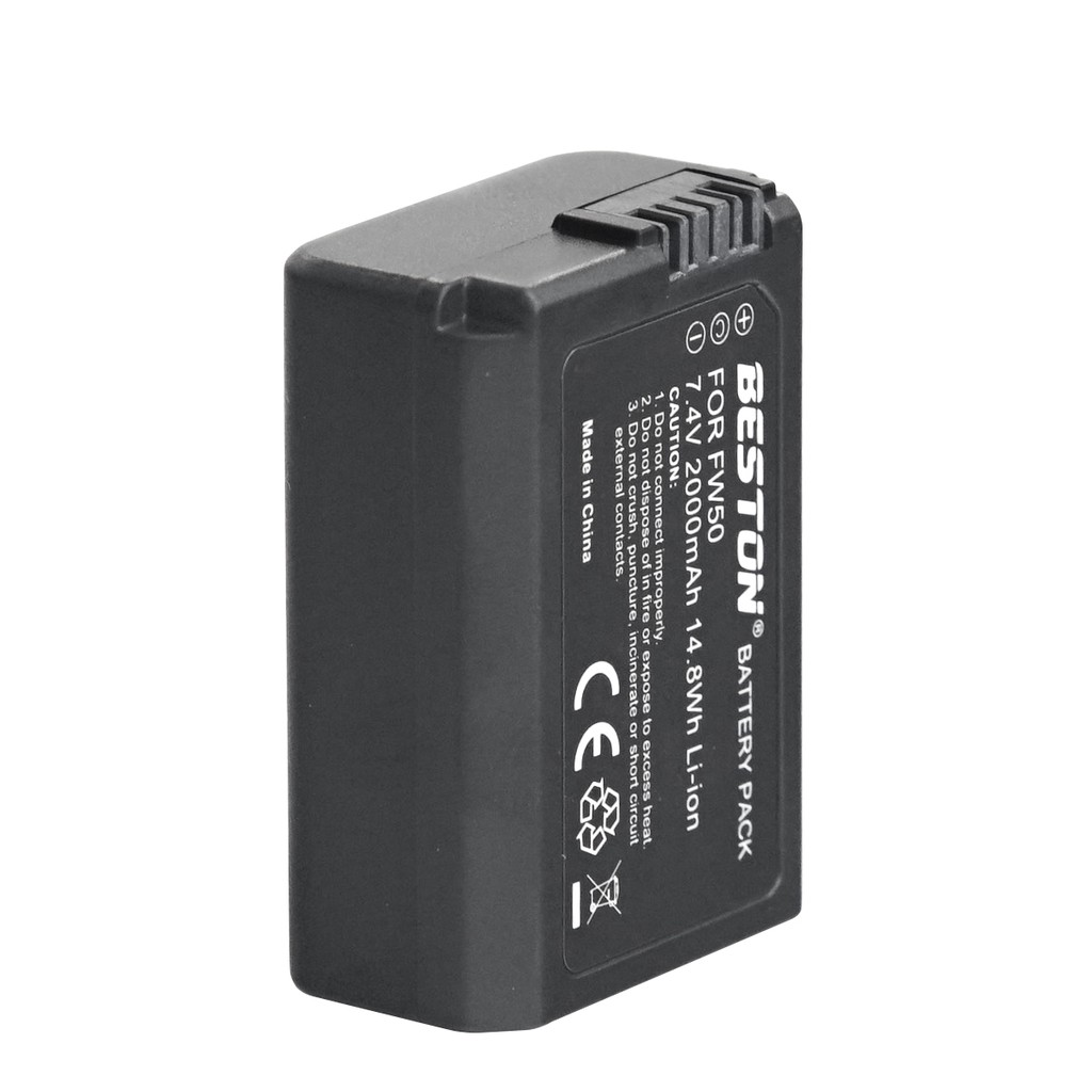 Beston 1pc NP-FW50 7.4V 2000mAh 14.8Wh Li-ion Camera Battery for Sony