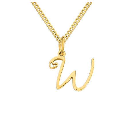 Cursive Initial Necklaces for Women Girls,14K Gold Filled Personalized Monogram Name Letter Necklace Jewelry Gifts W