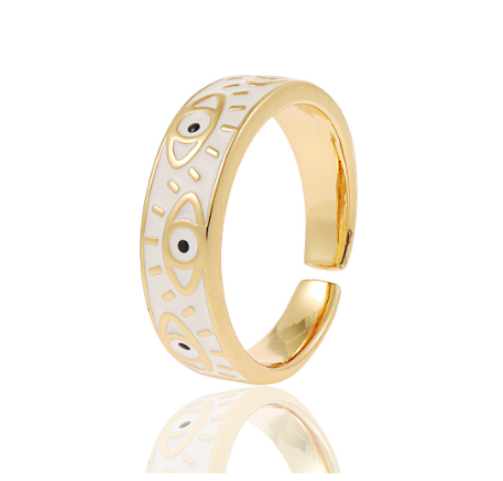 Turkish Evil Eye Adjustable Rings Colorful Enamel Dripping Oil For Women Jewelry Gifts GG