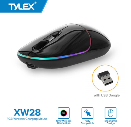 TYLEX XW28 2.4G RGB Wireless Mouse Type - C Charging