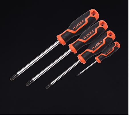 Harden POZI Screwdriver with Soft Handle Multifunction Professional Hand Screw Driver Tools CRV