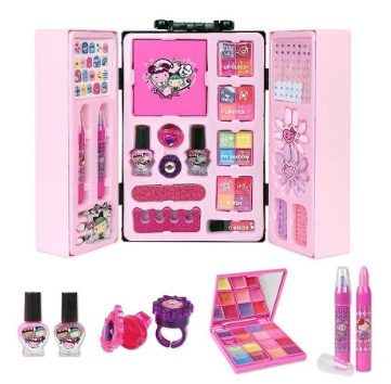 Vanity Kit for Kids Make Up Box for Girls Pretend Play Fashion Playset