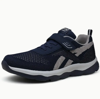 Men's Knitted Breathable Lightweight Hook And Loop Comfy Casual Shoes For Traveling Hiking