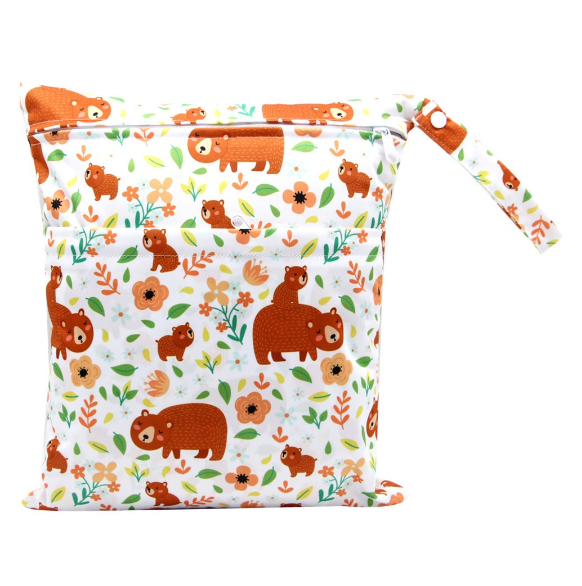 30x36cm Lager Size Diaper Wet Dry Bags Double Zipper Printed Portable Waterproof Bag Storage Bag Swimwear Bag C22