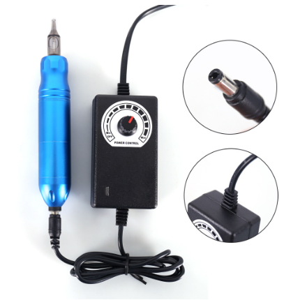 Tattoo Machine Power Supply NO Foot Pedal Digital Display Screen US Plug 100‑240V (Power DC plus Clip Cord)