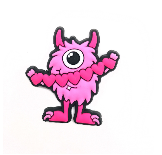 Cute Heart Crocs Charms Mike Wazowski Jibbits Charm Pin Monster University Jibits Crocks for Women Shoes Accessories M15