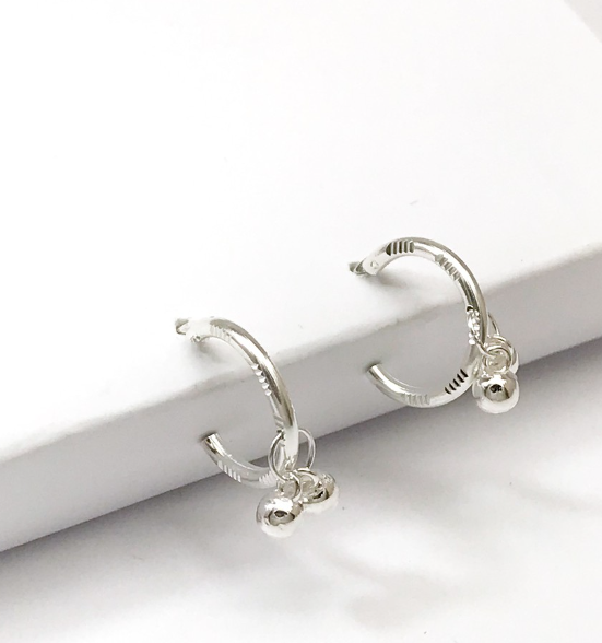 Genuine 92.5% Sterling Loop Earrings Lo021 Fashion Women