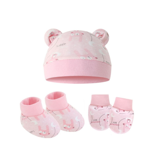 Some Baby Beanies Gloves Sock Set Newborn Baby Mittens No Scratch No Scratch Mittens S22