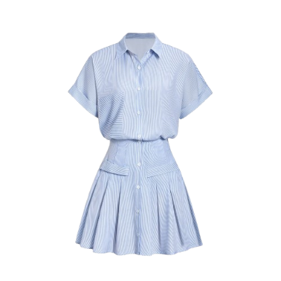 Lovito Women Pleated Skirt Sets L56Ed151 (Skirt/Set/Shirt)