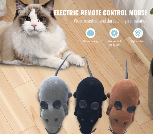 Funny Wireless Remote Control RC Rat Mouse Toy Cat Puppy Interaction Funny Toy