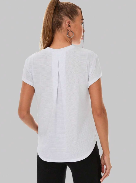 Women's Solid Color Short Sleeve Yoga Sports T-Shirt, Thin Fabric