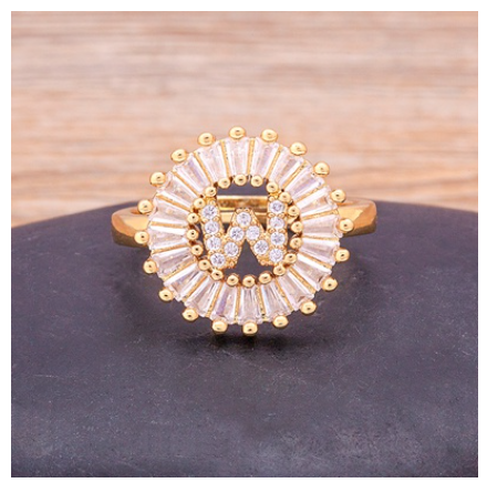 Initial 26 Alphabet Adjustable Size Gold Color Zircon A-Z Letter Ring Statement Name Jewelry W