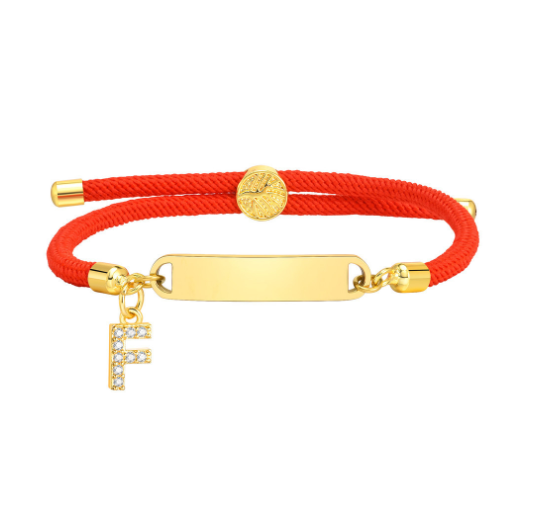 Vnox Custom Initial Letter Name Baby Bracelet Personalized Newborn Child Birth Gift Red Thread Rope Bracelet Adjustable Handchain F
