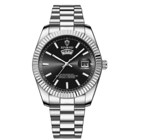 Binbond Watch Men Steel Band Waterproof Casual Classic Dual Calendar Luminous Men's Watch Simple Atmospheric Men's Watch M4