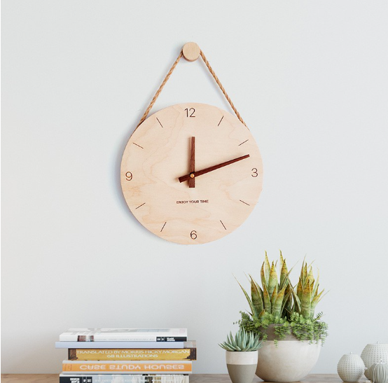 Wooden Sling Creative Wall Clock Nordic Japanese Style hot-Selling Clocks Home Living Room Clock Dec