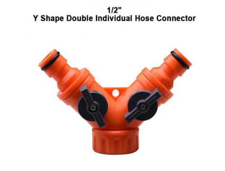 Harden 633005 1/2" Y Shape Water Tap Splitter 2 Way Double Individual Hose Connector