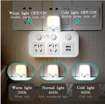 Multi-function Plug Adapter With Adjustable Night Light -USB Interfaces Power Socket