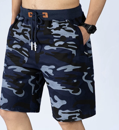 Camouflage Unisex Quick Dry 2 Pocket Cotton Shorts