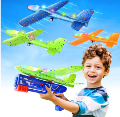 Kids Aircraft Battle Airplane Glider Flight Plastic Toy Flying Gliding Air Outdoor Sports Toys