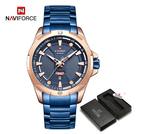 Naviforce NF 9161 Men Top Brand Luxury Analog Stainless Steel Waterproof Quartz Wristwatch 001