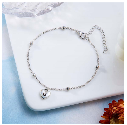 Fashion Silver Plated 26 Letters Initials Alphabet Bracelet Adjustable Bangle Women Jewelry Mother's Day Gift G