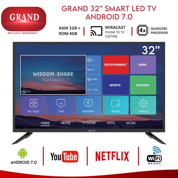Grand 32 Inches Smart Android TV (Android 7.0)