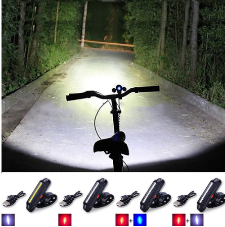 6mode USB Rechargeable COB LED Bike Light Rear Tail Light Lamp /Bicycle Warning Lights