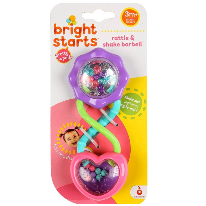 Bright Starts Rattle and Shake Barbell Toy Ages 3 Months +