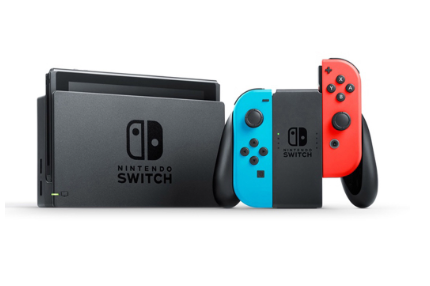 Nintendo Switch with Neon Blue and Neon Red Joy‑Con