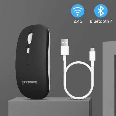 Goojodoq Wireless Mouse Bluetooth Dual Mode 2.4Ghz Wireless Bluetooth 2 In 1 Cordless Mouse