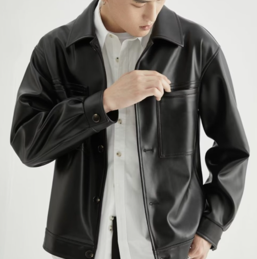 Autumn Fashion Trend Vintage Korean Style Couple Motorcycle Leather Jacket Men Lapel Casual Loose