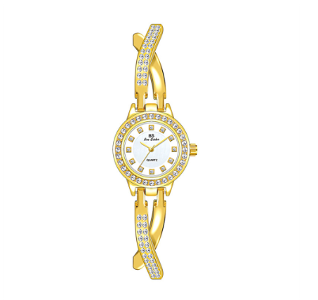 BS Bee Sister Hot Sale Women Watch Fashion Casual Original Top Brand Korean Version Rhinestone Noble And Shine Stainless Steel Watch GOLD