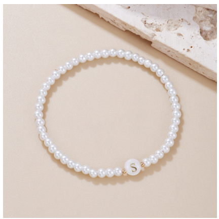 26 Letter Pearl Bracelet for Women Men Fashion Handmade Elastic Friendship Wristband Gift Jewelry S
