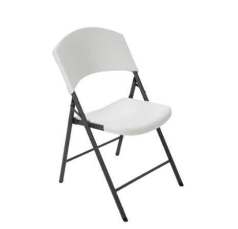 Lifetime USA White Folding Chair - Durable, Easy Storage, Comfortable Design, American Craftsmanship