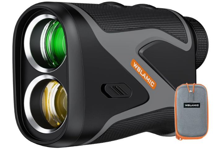 1100 Yards Golf Rangefinder with Slope, WBLAMIC Laser Range Finder for Golfing & Hunting with Flag Pole Lock Vibration, 6X Magnification, Rechargeable, IP54 Water & Dustproof