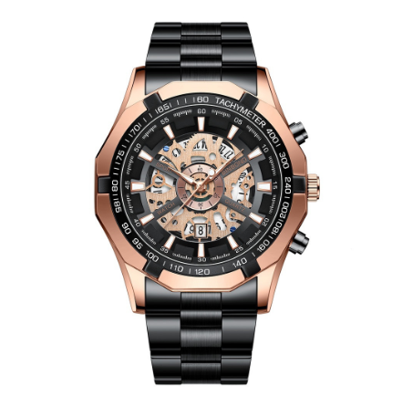 Original Luxury Fashion Hollow Luxury Stainless Steel Waterproof Men's Business Watch Blue Quartz Wrist Watch M2