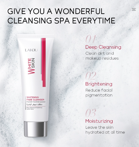 LAIKOU Niacinamide Fade Blemishes Cleanser Whitening Facial Wash Cleansing 80g