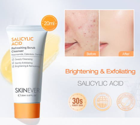 SKINEVER 20ML Mini Sample Salicylic Acid Whitening Facial Cleanser