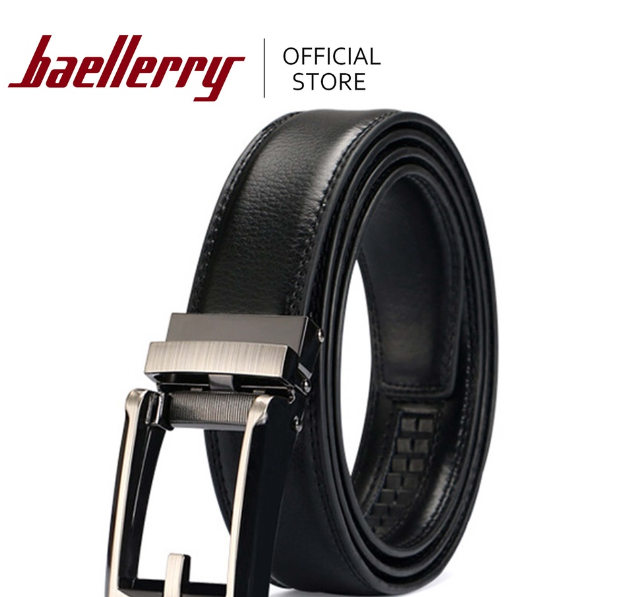 Baellerry Easy To Wear Two-layer Cowhide Leather Automatic Buckle Belt Comfort Click Men's Belt