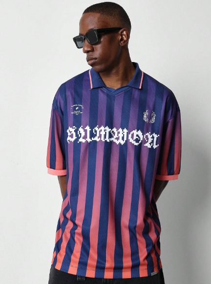 SUMWON Oversized Fit Football Tee With Print